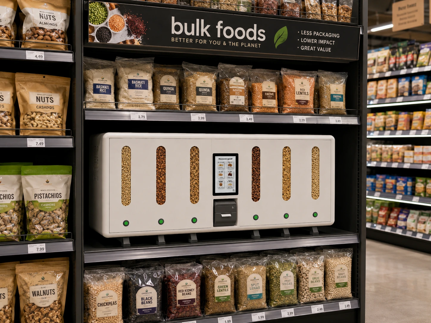 Distributeur automatique de produits alimentaires en vrac SoluBulk en magasin