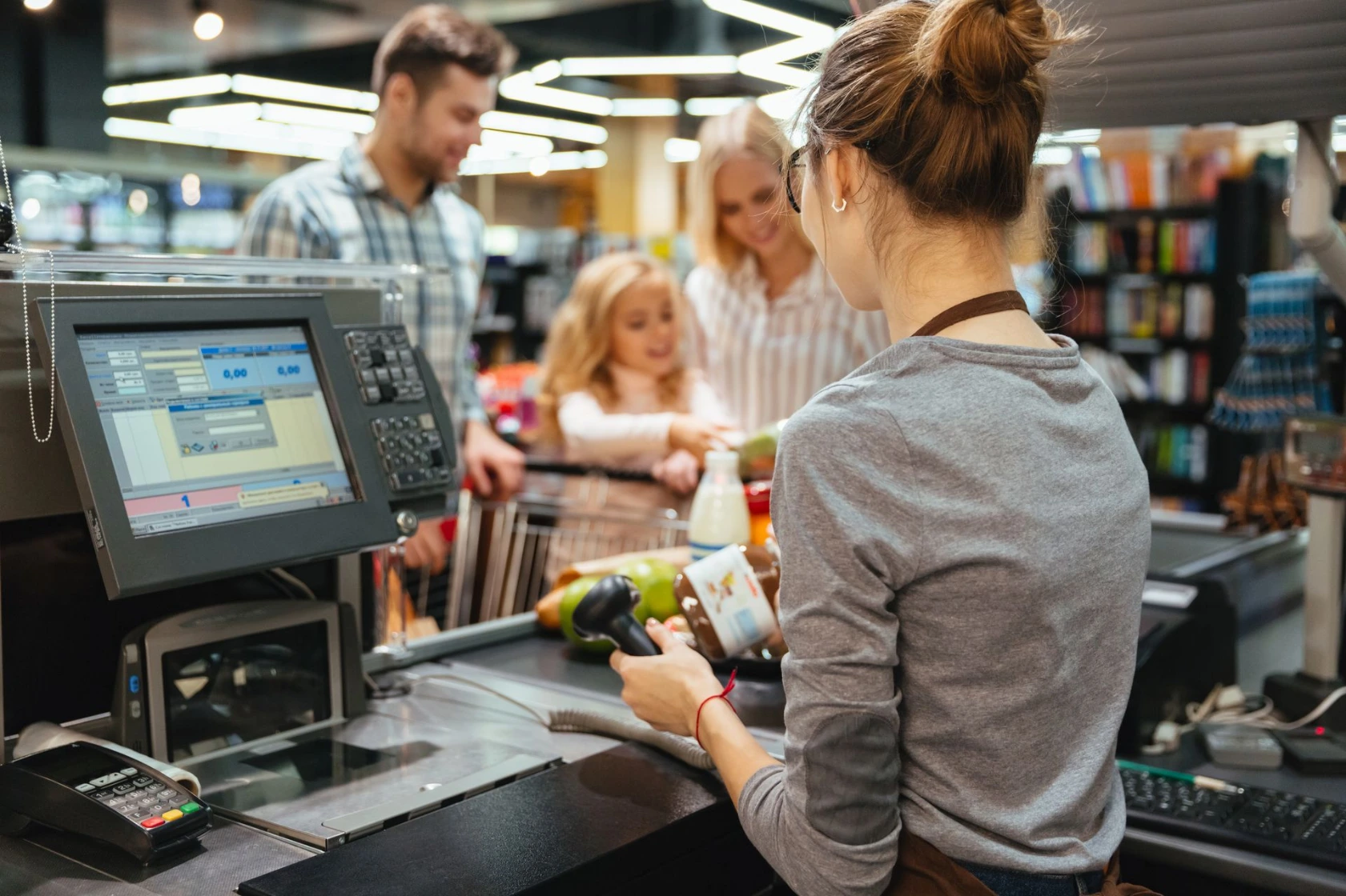 Passage en caisse après utilisation du distributeur de vrac SoluBulk